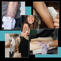 Papel de transferencia para tatuajes (100 hojas tamaño A4), papel térmico para plantillas, ideal para uso comercial y personal, ideal para impresoras y suministros de tatuajes.