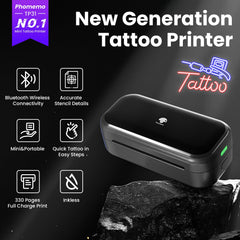 Small Wireless Tattoo Stencil Printer with 10pcs Transfer Paper, Compatible with Phone & Tablet, Bluetooth Mini Thermal Tattoo Printer Machine for Artists & Beginners