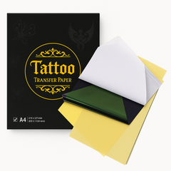 Tattoo Transfer Paper - 100 Sheets A4 Size, Thermal Stencil Paper for Tattoo Transfer Kit - Commercial & Personal Use, DIY Tattoo Tracing Paper Compatible with tattoo Printer & Tattoo Supplies