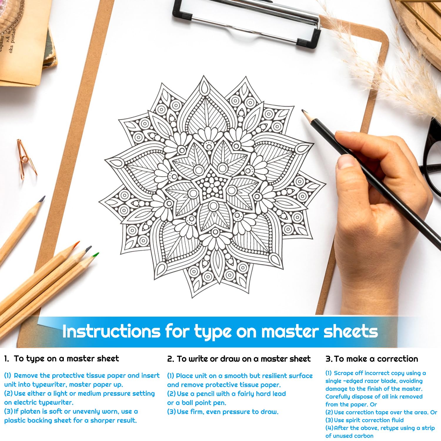 Tattoo Transfer Paper - 100 Sheets A4 Size, Thermal Stencil Paper for Tattoo Transfer Kit - Commercial & Personal Use, DIY Tattoo Tracing Paper Compatible with tattoo Printer & Tattoo Supplies