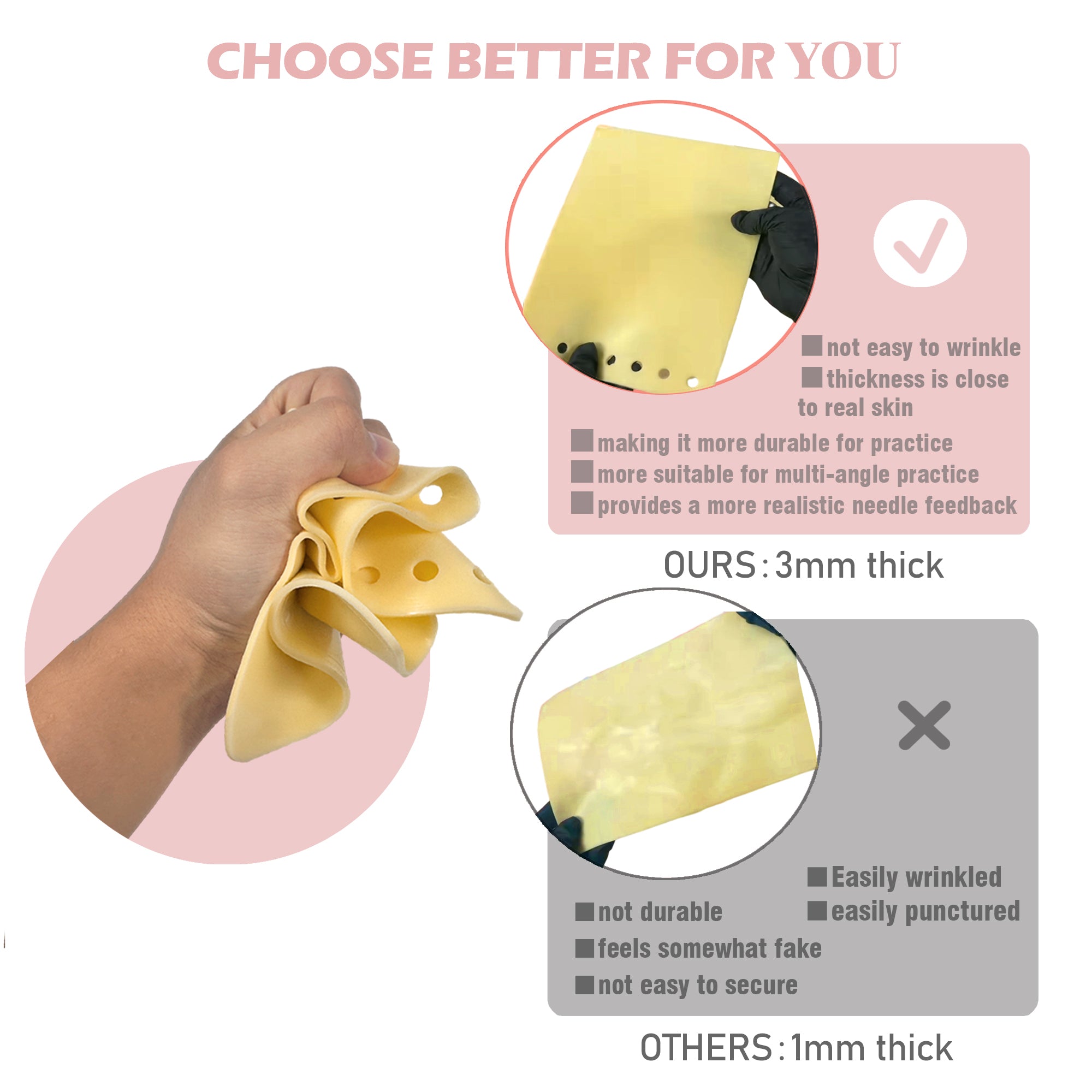 [New]D5Tattoo Tattoo Practice Flipbook – 7 Sheets of 3MM Silicone Skin, Create Your Own Tattoo Training Journal, Portable & Reusable for DIY Tattoo Artists