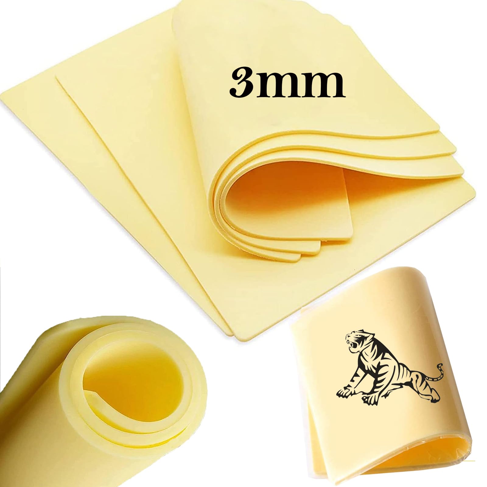 Fake Skin 3MM, Urknall 6PCS Tattoo Skins A4 Size Practice Skins Silicone Tattoo Skin 12'' * 8'' Blank Practice Skins Double Sides Skin Practice for Beginners and Artrists Tattoo Supplies