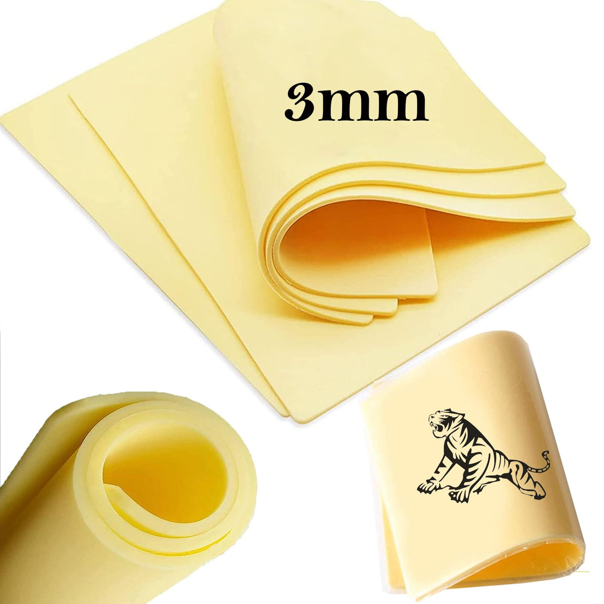 Fake Skin 3MM, Urknall 6PCS Tattoo Skins A4 Size Practice Skins Silicone Tattoo Skin 12'' * 8'' Blank Practice Skins Double Sides Skin Practice for Beginners and Artrists Tattoo Supplies