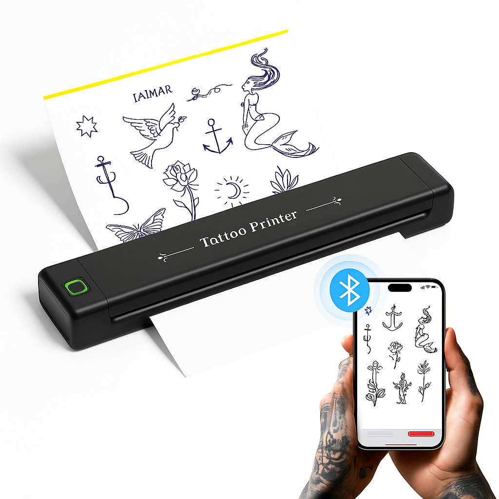 P84 Wireless Tattoo Stencil Printer - Professional & Beginner Friendly, Bluetooth & USB Connectivity, Free Stencil 10 Paper Included